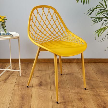 Silla de Plástico Orange Modelo HDO2022F_PRM Amarilla Casa del Mediterráneo