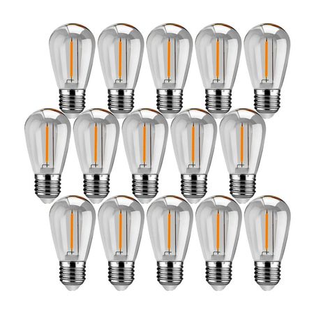 Pack 20 Focos Vintage Clear ST14 1W Luz Cálida Lightech