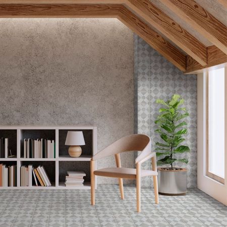 Taco Decorado Valencia Gris 15x15cm Celima