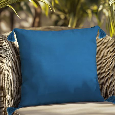 Funda de Cojín Decorativa Poliéster Azul Casa del Mediterráneo