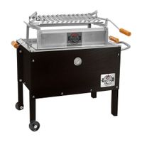 Caja China Meat Master Junior Negro con Parrilla Levadiza y Termómetro