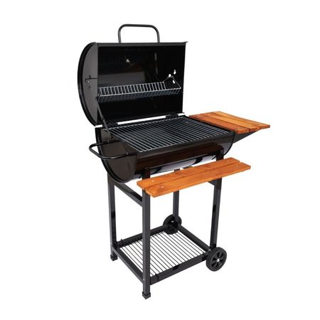 Parrilla al Carbón Mediana Meat Master Premium con Tapa Dos Niveles Acero Negro 110x110x65cm