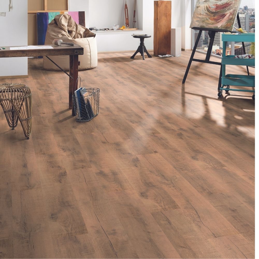Piso Laminado Ac4 8mm Gold Volcano Oak 2.22m2 Eurohome
