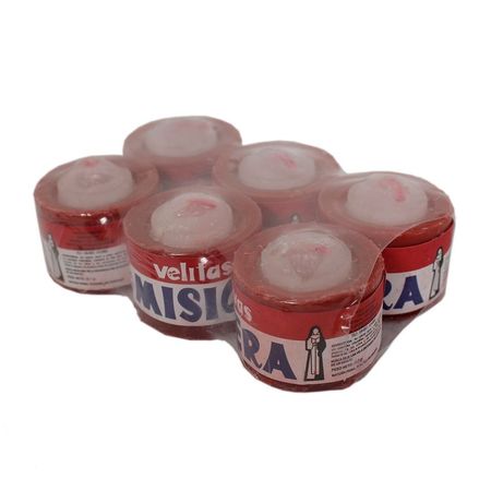 Vela de Cera Misionera Tipo 12 Pack de 6 Unidades