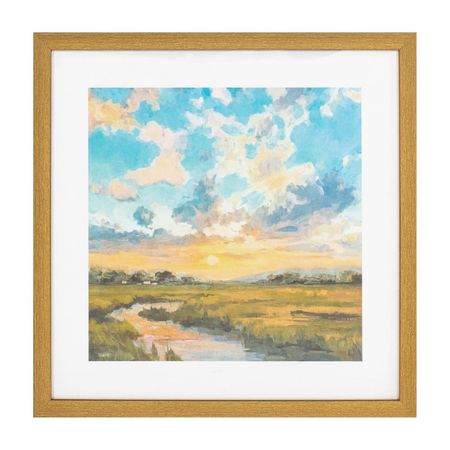 Cuadro Paisaje Orange Modelo Tex 40x40cm Marrón