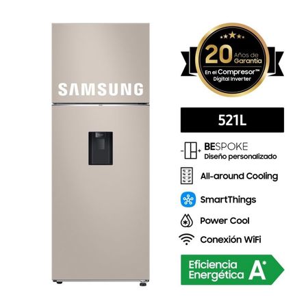 Refrigeradora Samsung RT53DB6220ETPE Top Freezer Digital Inverter 521L Beige