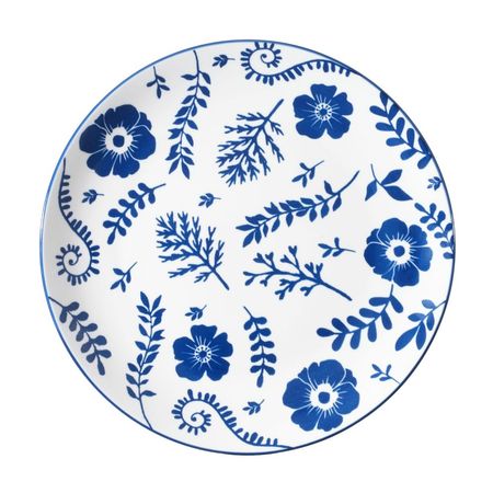 Plato de Porcelana Orange Modelo W23G0618 con Diseño Azul de 10.5'