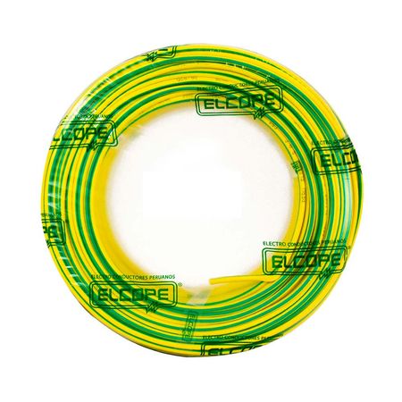 Cable para puesta a tierra 12AWG Amarillo/Verde x 100 metros