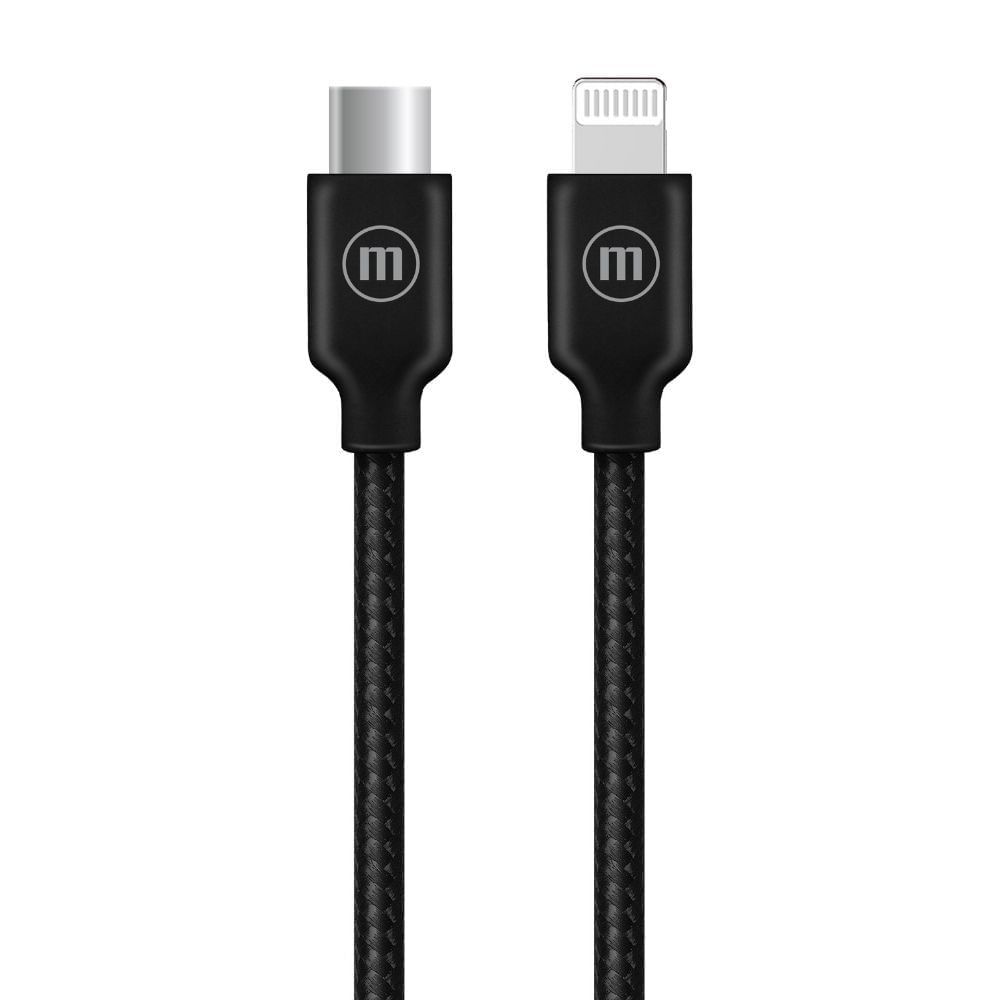 Cable Trenzado Usb-C A Lightning 2m Negro Maxell