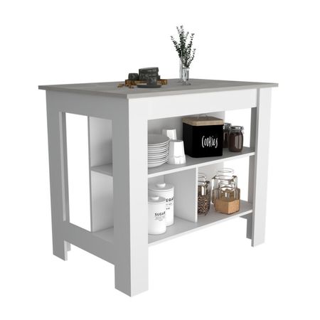 Mueble Isla de Cocina Cala Melamina Blanco/Ibiza Tuhome