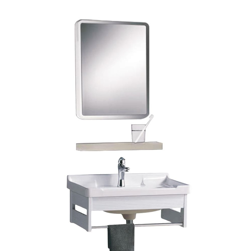 Vanitorio con repisa + Espejo Essential Blanco Soho Carpets