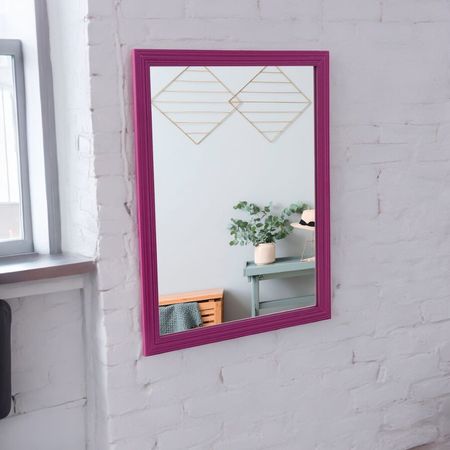 Espejo Rectangular Vidrio Biselado Morado 33.5 x 43.5 cm
