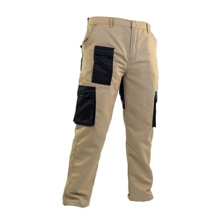 Pantalón de Trabajo Drill Reforz Multibolsillo Beige-Negro Werken - Talla L
