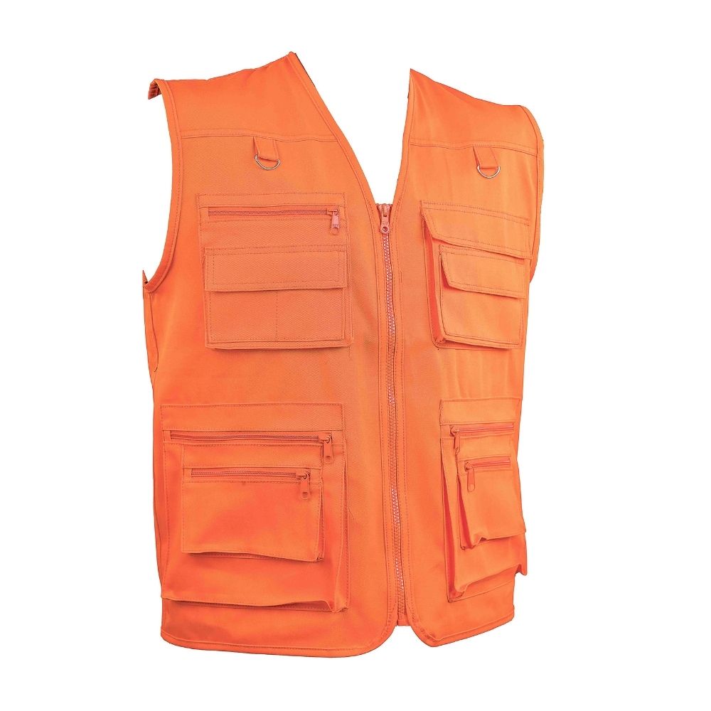 Chaleco de Trabajo Drill Industrial Multibolsillos Naranja Werken Talla L