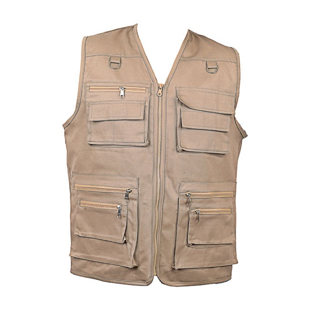 Chaleco de Trabajo Drill Industrial Multibolsillos Beige Werken - Talla M