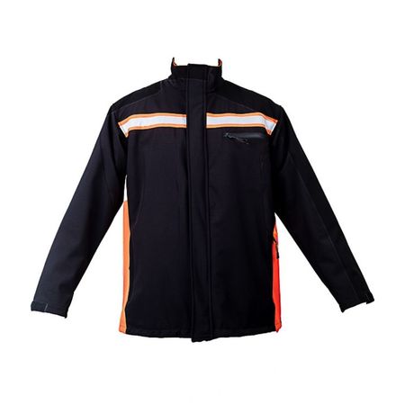 Casaca de Trabajo Drill Soft Negro-Naranja con Cinta Reflectiva Werken Talla M