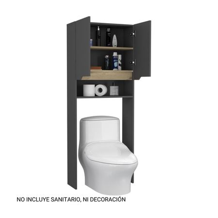 Organizador Sobre Inodoro Laurent Melamina Plomo/Duna