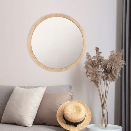 Espejo Circular Ary 80 con marco madera