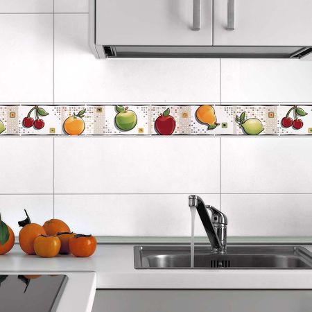 Listelo Cerámico Palmira Blanco Brillante 44.5x5.5 cm Kantu