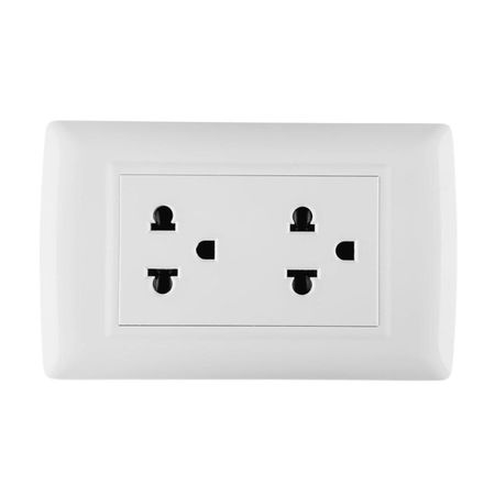 Tomacorriente Doble Universal Orange Basic Blanco