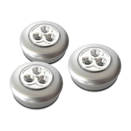 Luz de Toque X 3 + 9 Pilas AAA Macrotel Gris Plástico