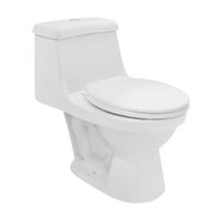 Inodoro One Piece Buzios botón superior + Asiento Vallarta Blanco Italgrif