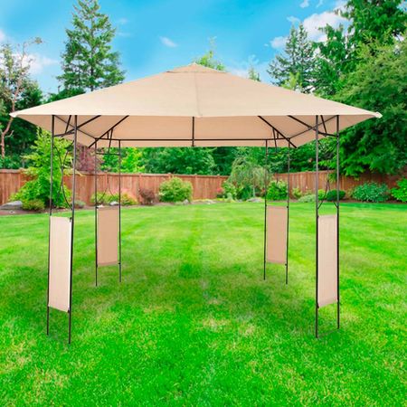 Pérgola de Metal Orange 300x300cm con Toldo de Poliéster Blanco