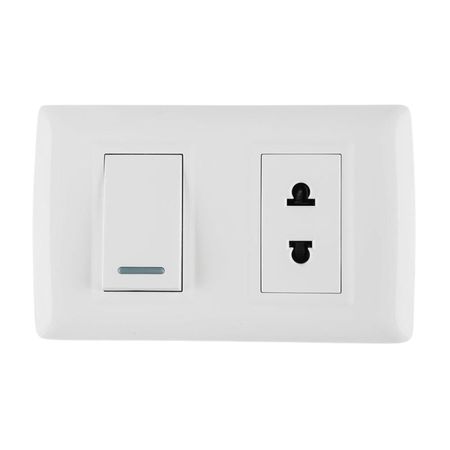 Interruptor + Tomacorriente Basic Orange Blanco 10A 250V