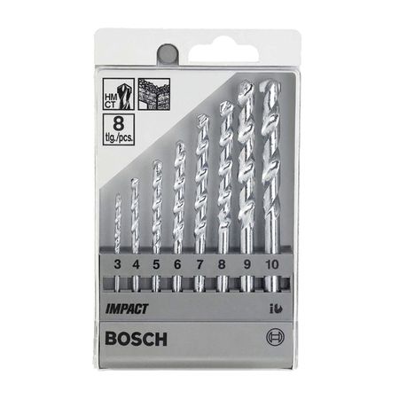 Set de 8 brocas para mampostería Bosch CYL-1 3-4-5-6-7-8-9-10mm