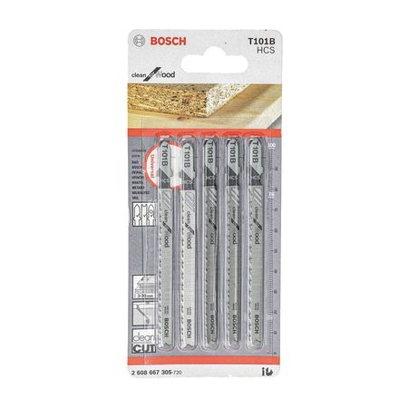 Hoja de calar T101B Bosch Clean for wood 5 piezas