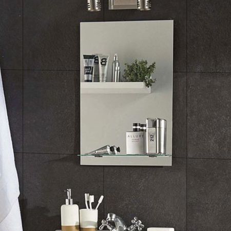 Espejo para baño con repisa Génova 38 x 56cm Espejos Monterrey