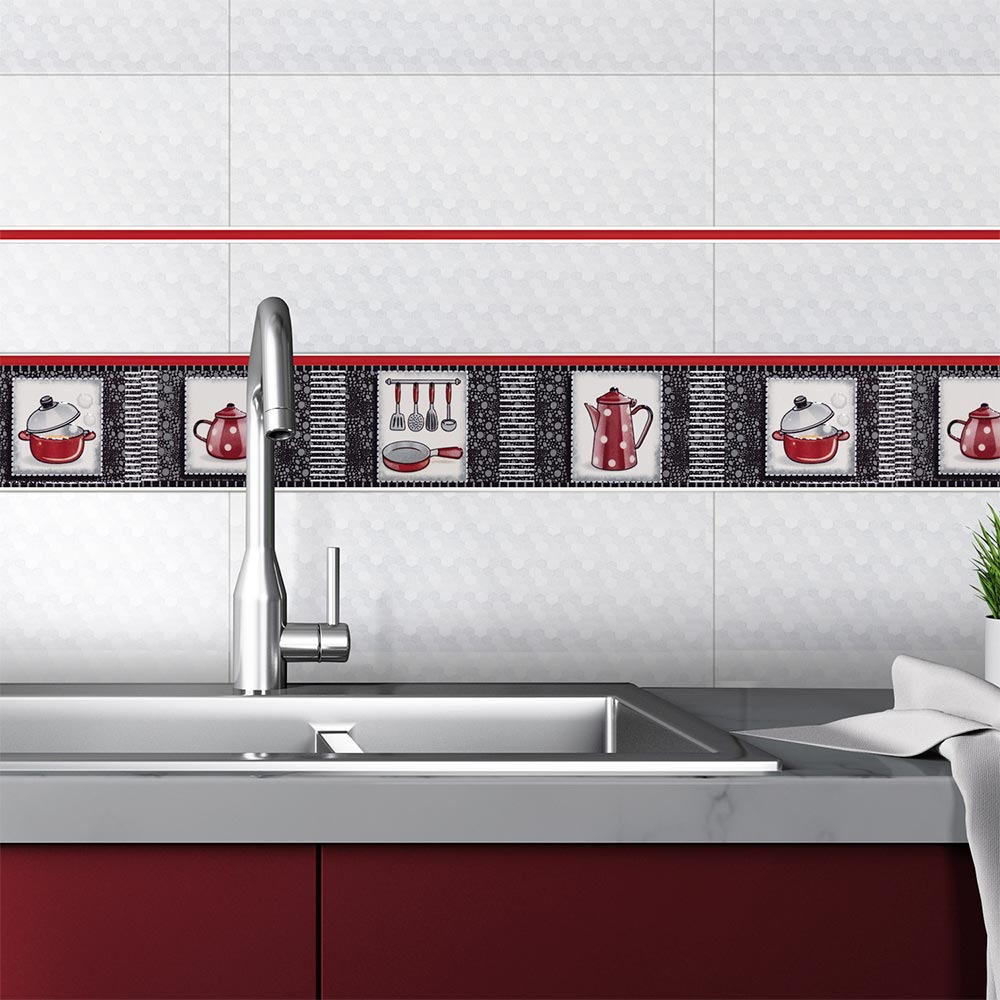 Listelo Cerámico Mara Kantu Multicolor de 44.6x7.4 cm