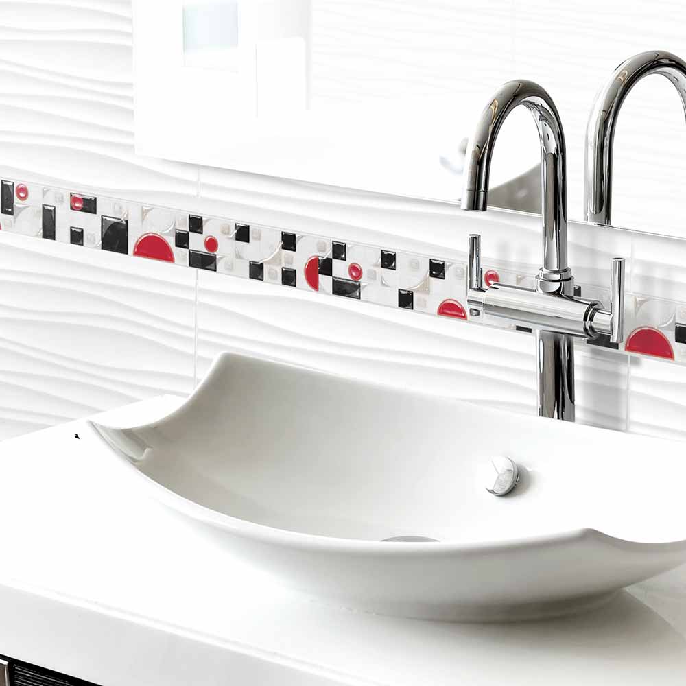 Listelo Cerámico Kioto Brillante Kantu Multicolor de 44.6 cm