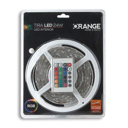 Tira de luces LED 24W RGB 5 metros Orange