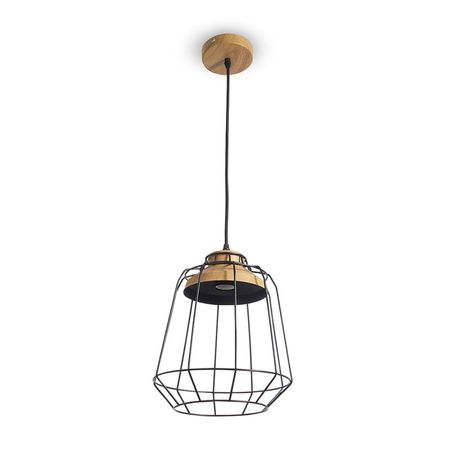 Lámpara colgante Vynyasa Jaula Vidrio 1 luz Orange