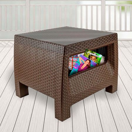 Mesa de Centro Terraza con Vidrio Tavarua - Color Aleatorio