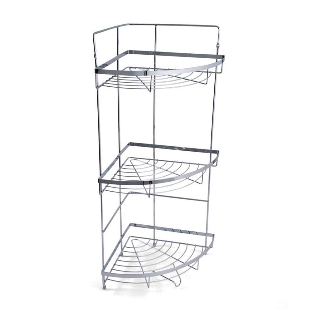 Repisa baño Orange Valley esquinera 3 niveles Cromado