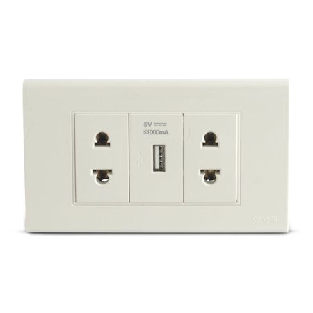 Tomacorriente Doble + USB Orange Classic