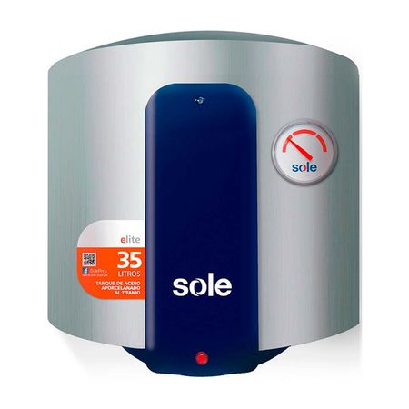 Terma Eléctrica Sole Elite 35 litros en Acero Aporcelanado Plata
