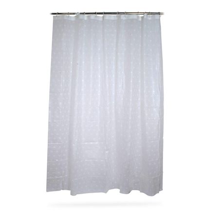 Cortina de Baño Orange Copos de Poliéster Blanco 180x180cm