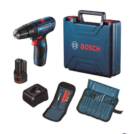 Taladro Atornillador GSB 120-Li + Set 23 accesorios Bosch