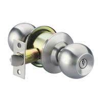 Chapa pomo de Dormitorio Werken Acero Inoxidable Pulido con Seguro Antitarjeta