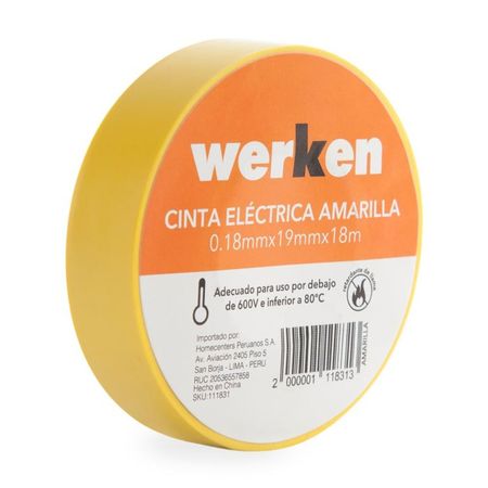 Cinta eléctrica Werken Amarilla 18 metros