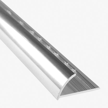 Listelo decorativo borde curvo 10mm Aluminio Brillante Kantu