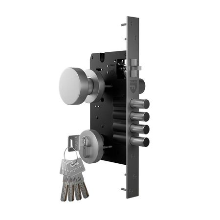 Cerradura de Embutir Acero Inoxidable Forte Onda 3 Golpes Derecha