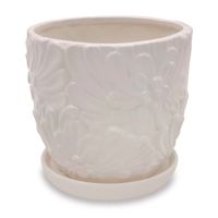Maceta Circular Cheri Orange Blanca de 13x11.5cm
