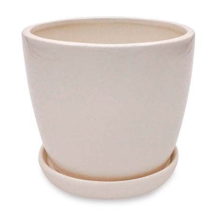 Maceta Decorativa Circular Midori Lisa Arcilla Orange 13.5x11cm Blanco