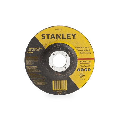 Disco de Desbaste para Metal Stanley Modelo STA0413 4.5'' Negro