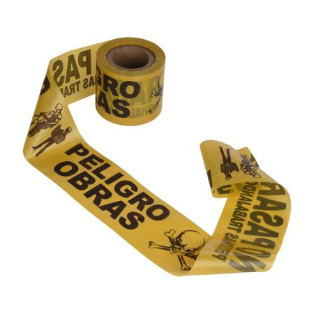 Rollo de cinta de peligro Amarillo 55 metros Indesperu