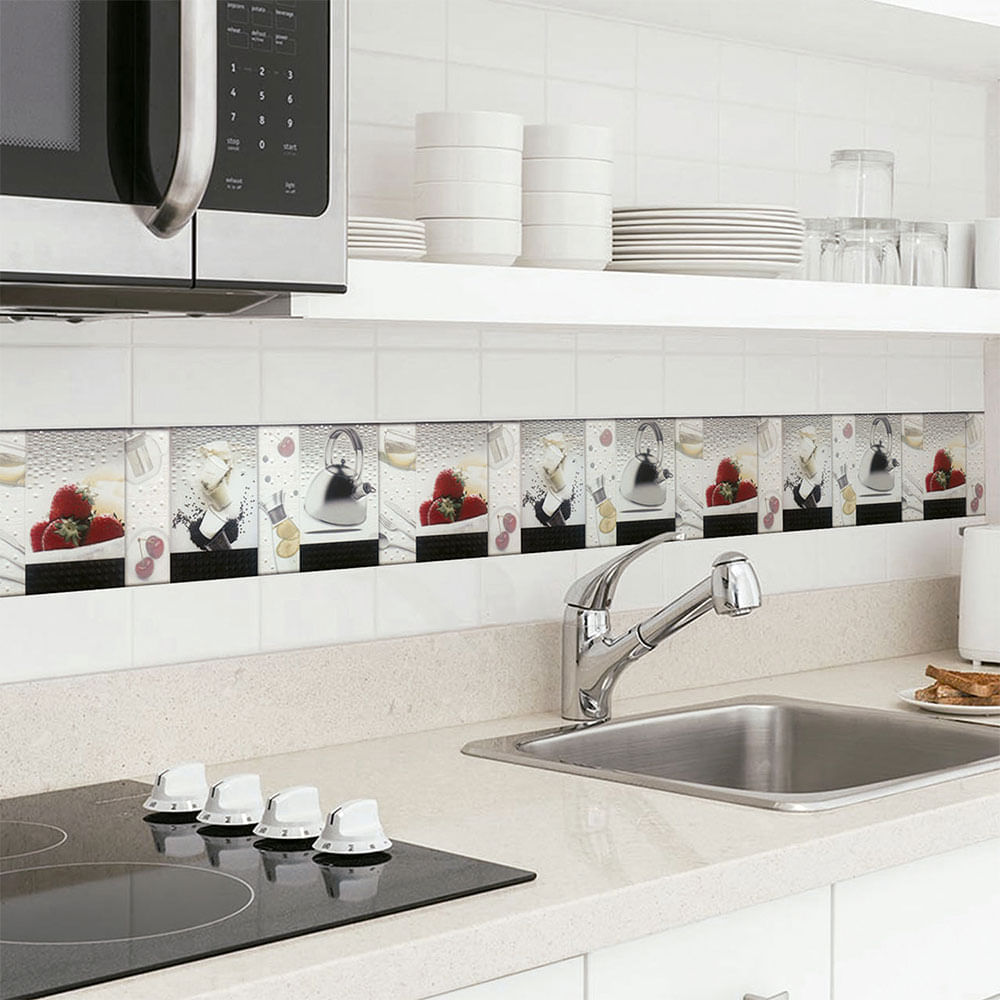 Listelo Cerámico Kantu Tentacion Multicolor Brillante 44.34x14.66cm